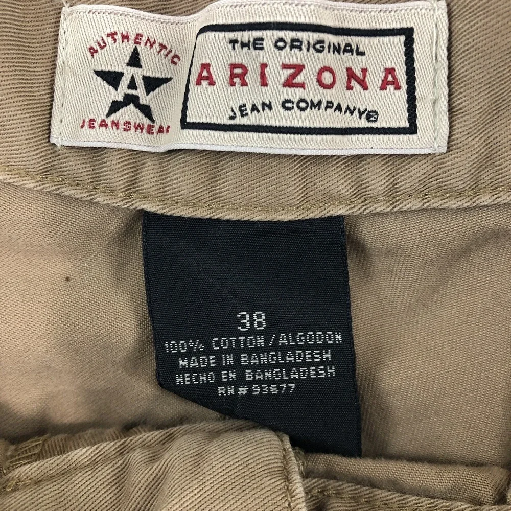 Arizona pleated shorts men's 38 brown‎ Chino style cotton